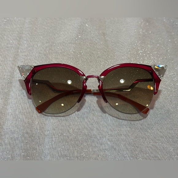 Fendi Red Crystal Sunglasses - Picture 5 of 9